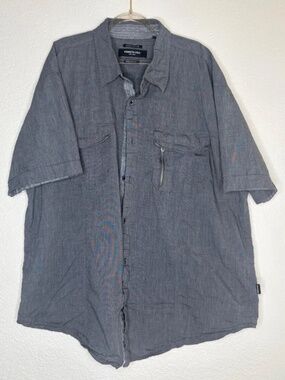 Kenneth Cole New York Men’s 3X Gray Short Sleeve Button Up Shirt